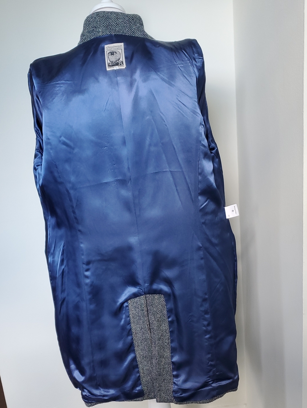 EUC Vintage Harris Tweed 100% Wool Car Coat In Blue/Gray Sz 10 US/ 14 UK - Picture 9 of 12